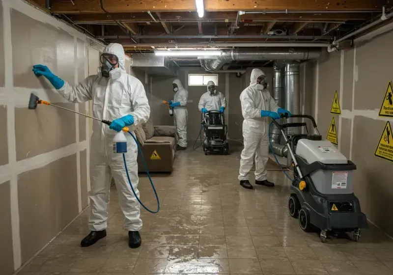 Basement Moisture Removal and Structural Drying process in Austell, GA